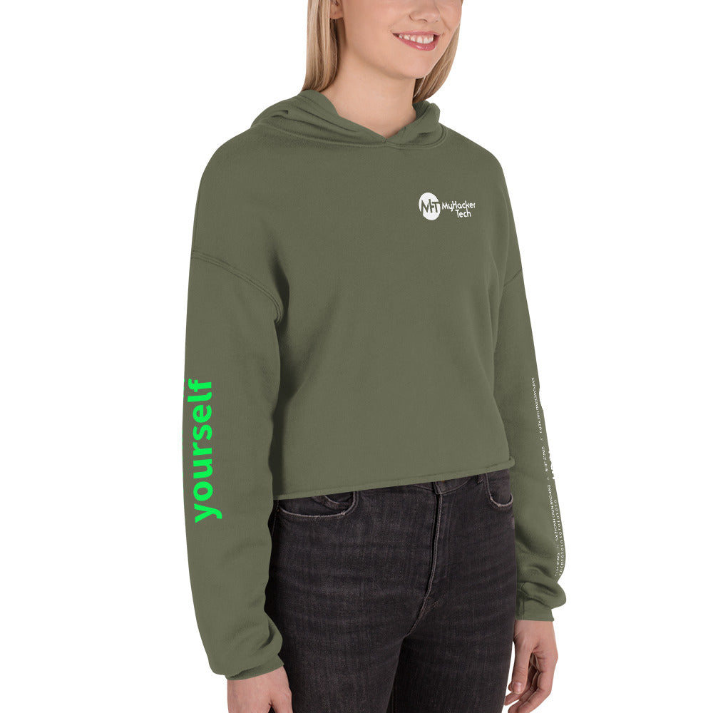 sudo rm -f yourself - Crop Hoodie (all sides print) by DarkByteGear