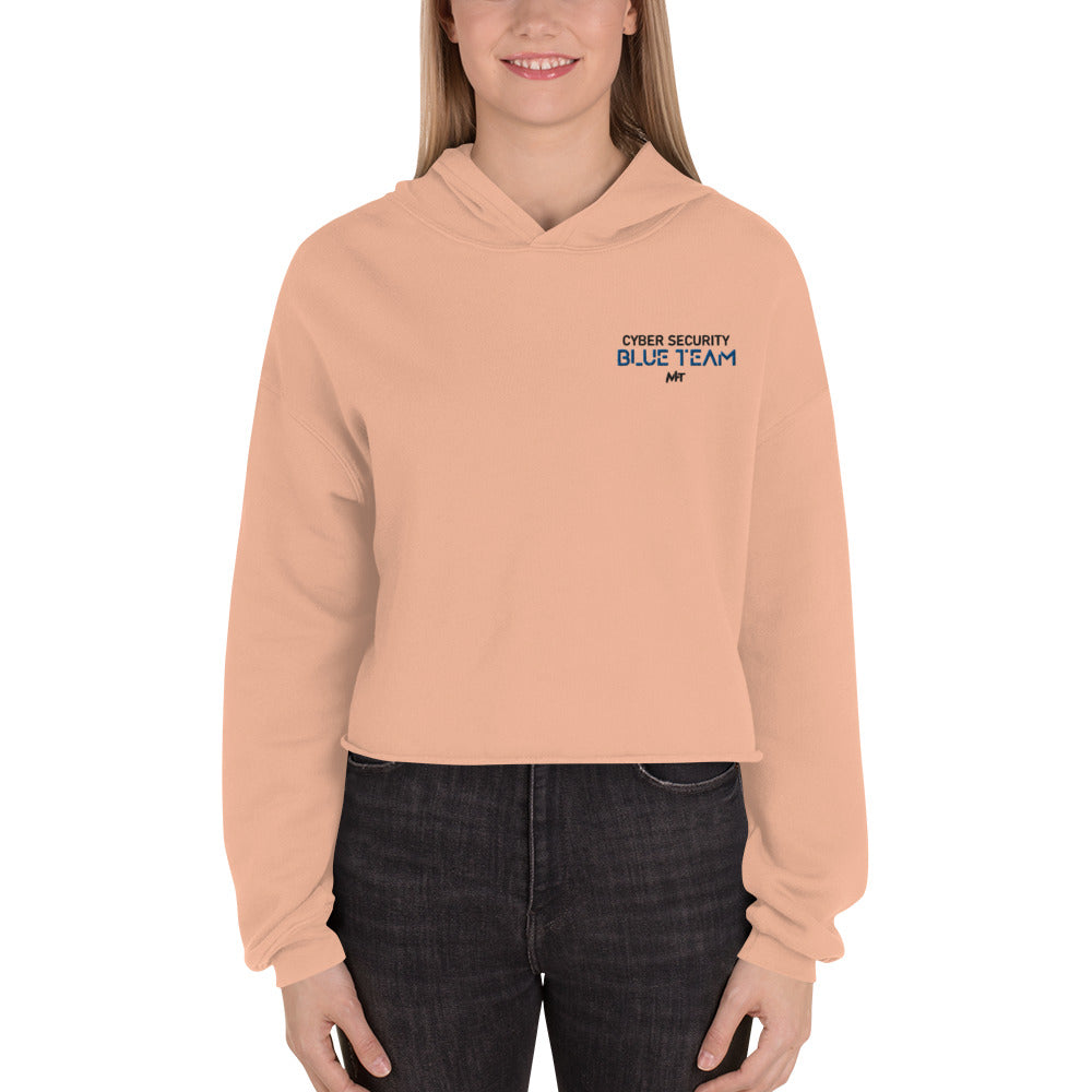 Cybersecurity Blue Team v4 - Crop Hoodie by DarkByteGear