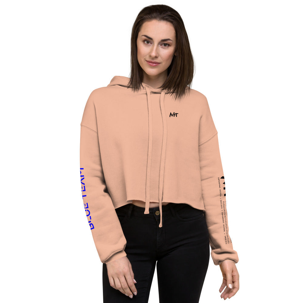 Cybersecurity Blue Team v4 - Crop Hoodie (back print) by DarkByteGear