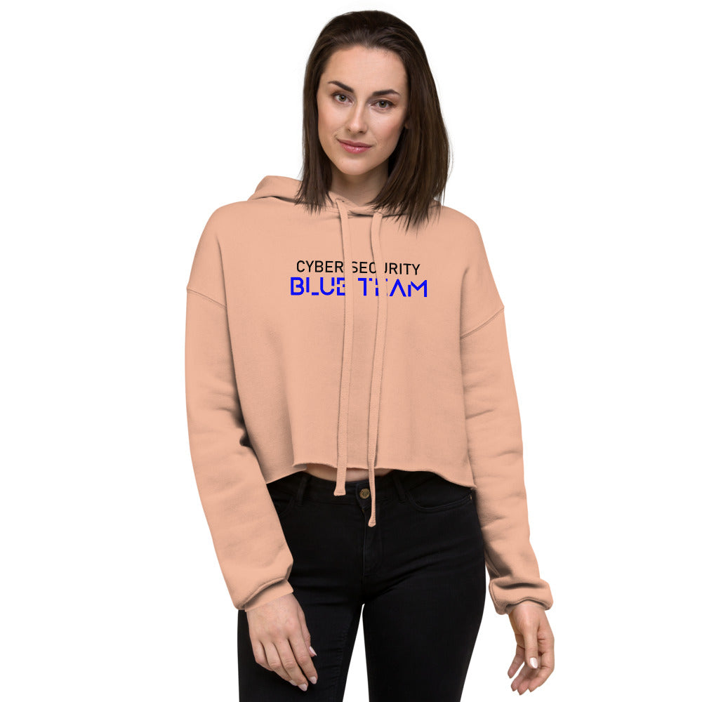 Cybersecurity Blue Team v4 - Crop Hoodie by DarkByteGear