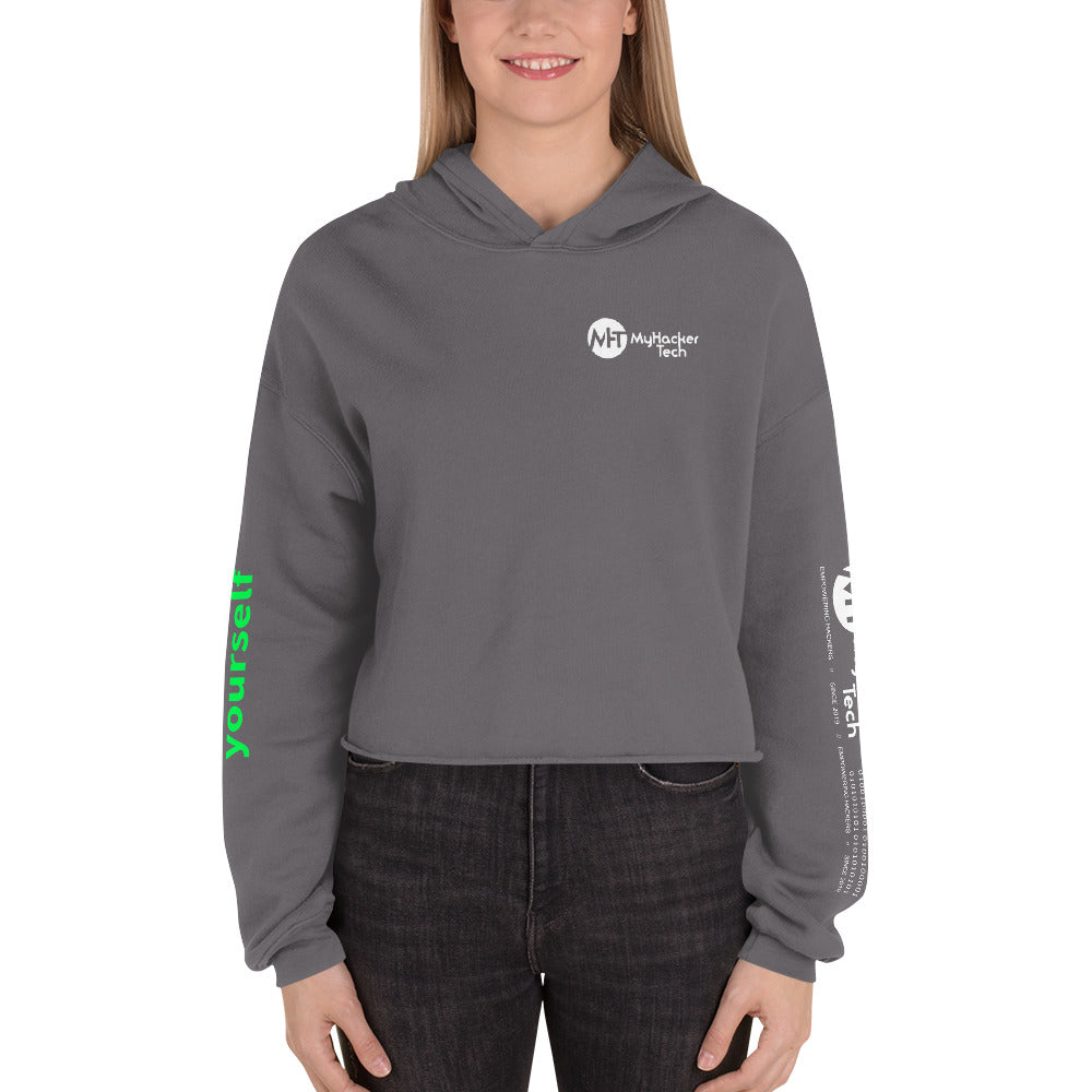 sudo rm -f yourself - Crop Hoodie (all sides print) by DarkByteGear
