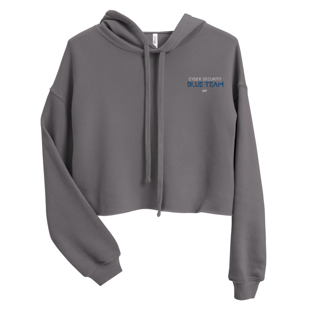 Cybersecurity Blue Team v4 - Crop Hoodie by DarkByteGear