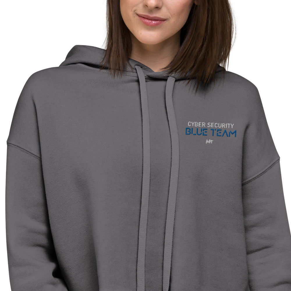 Cybersecurity Blue Team v4 - Crop Hoodie by DarkByteGear