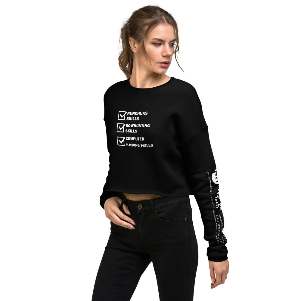 Computer Hacking Skills - Crop Sweatshirt by DarkByteGear