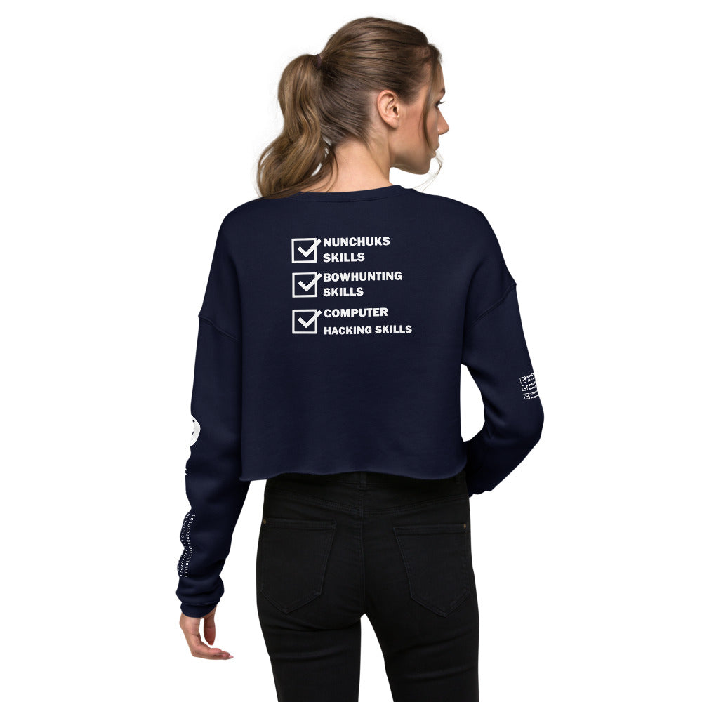 Computer Hacking Skills - Crop Sweatshirt (back print) by DarkByteGear