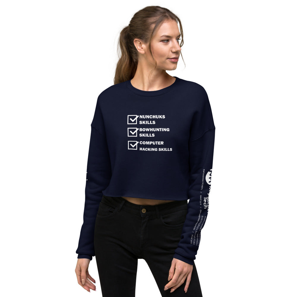 Computer Hacking Skills - Crop Sweatshirt by DarkByteGear