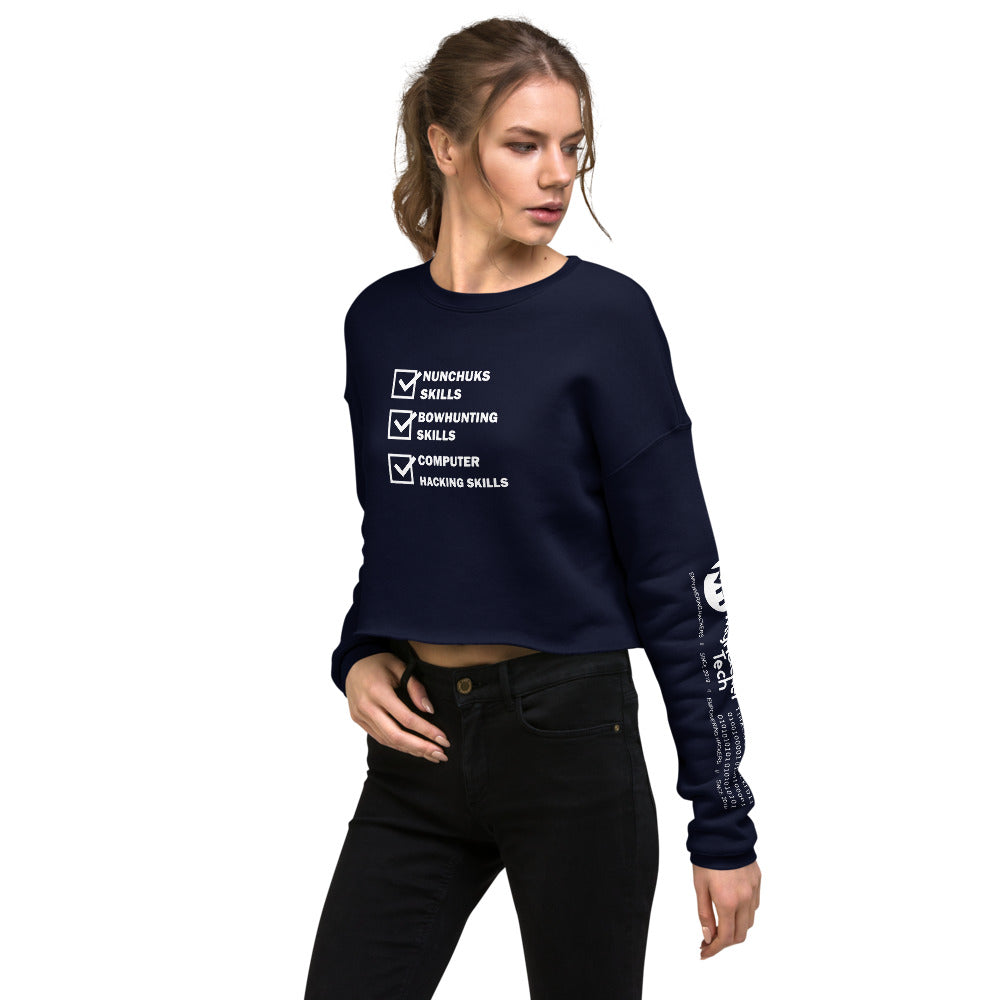 Computer Hacking Skills - Crop Sweatshirt by DarkByteGear