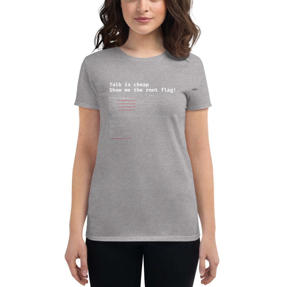Talk is cheap - Women's short sleeve t-shirt by DarkByteGear
