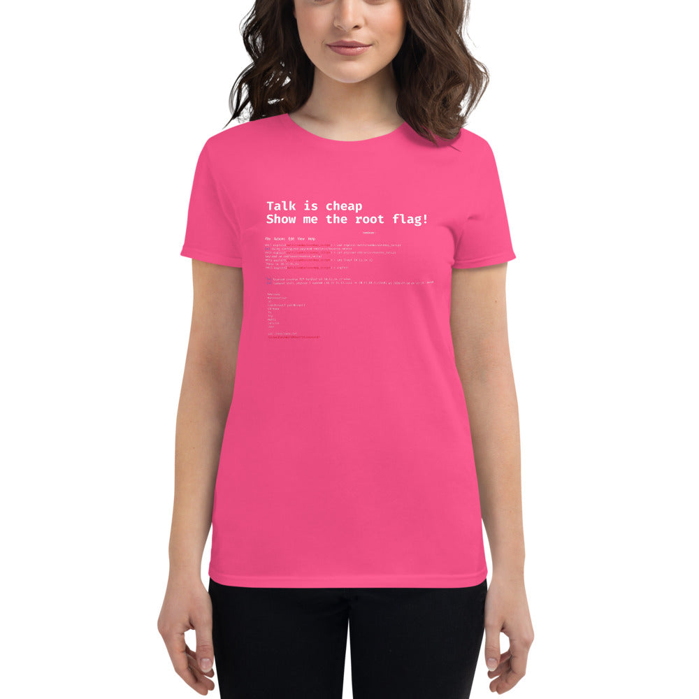 Talk is cheap - Women's short sleeve t-shirt by DarkByteGear