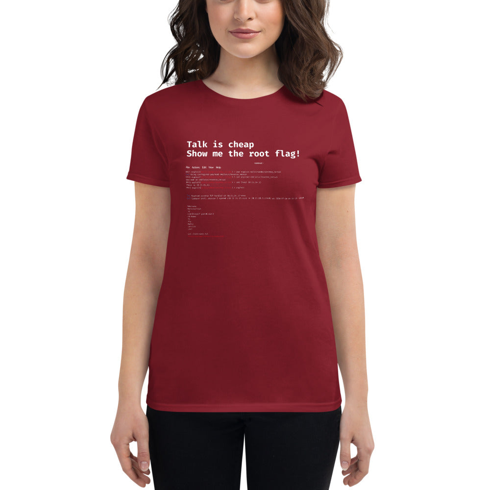 Talk is cheap - Women's short sleeve t-shirt by DarkByteGear