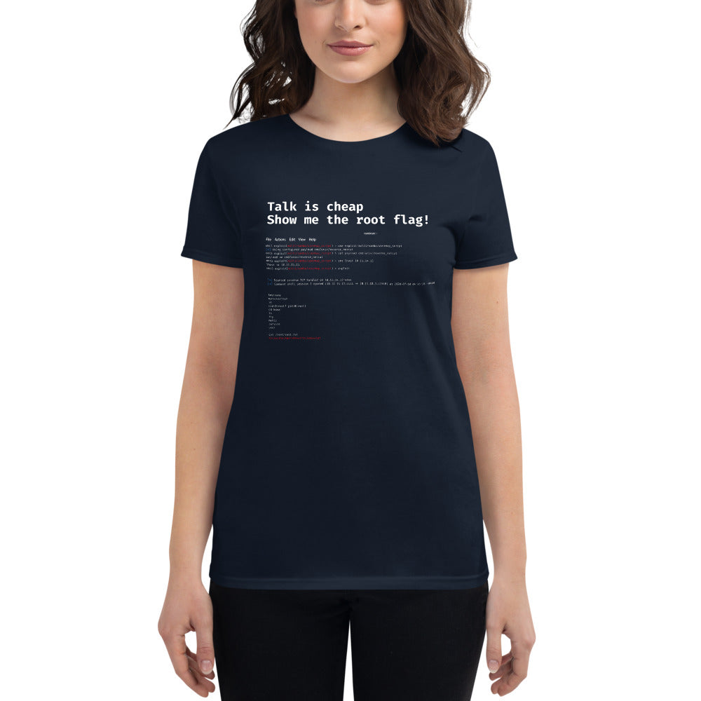 Talk is cheap - Women's short sleeve t-shirt by DarkByteGear