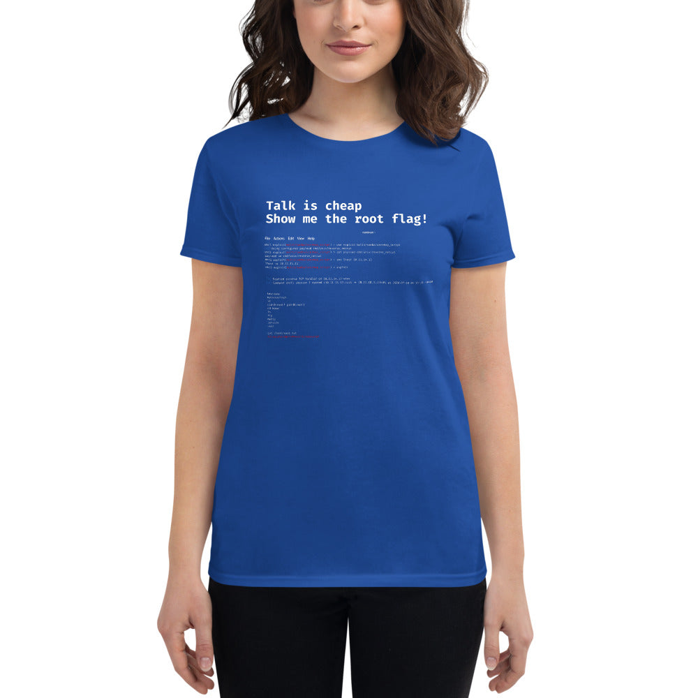 Talk is cheap - Women's short sleeve t-shirt by DarkByteGear