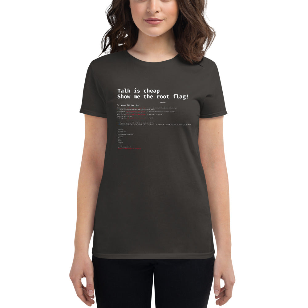 Talk is cheap - Women's short sleeve t-shirt by DarkByteGear