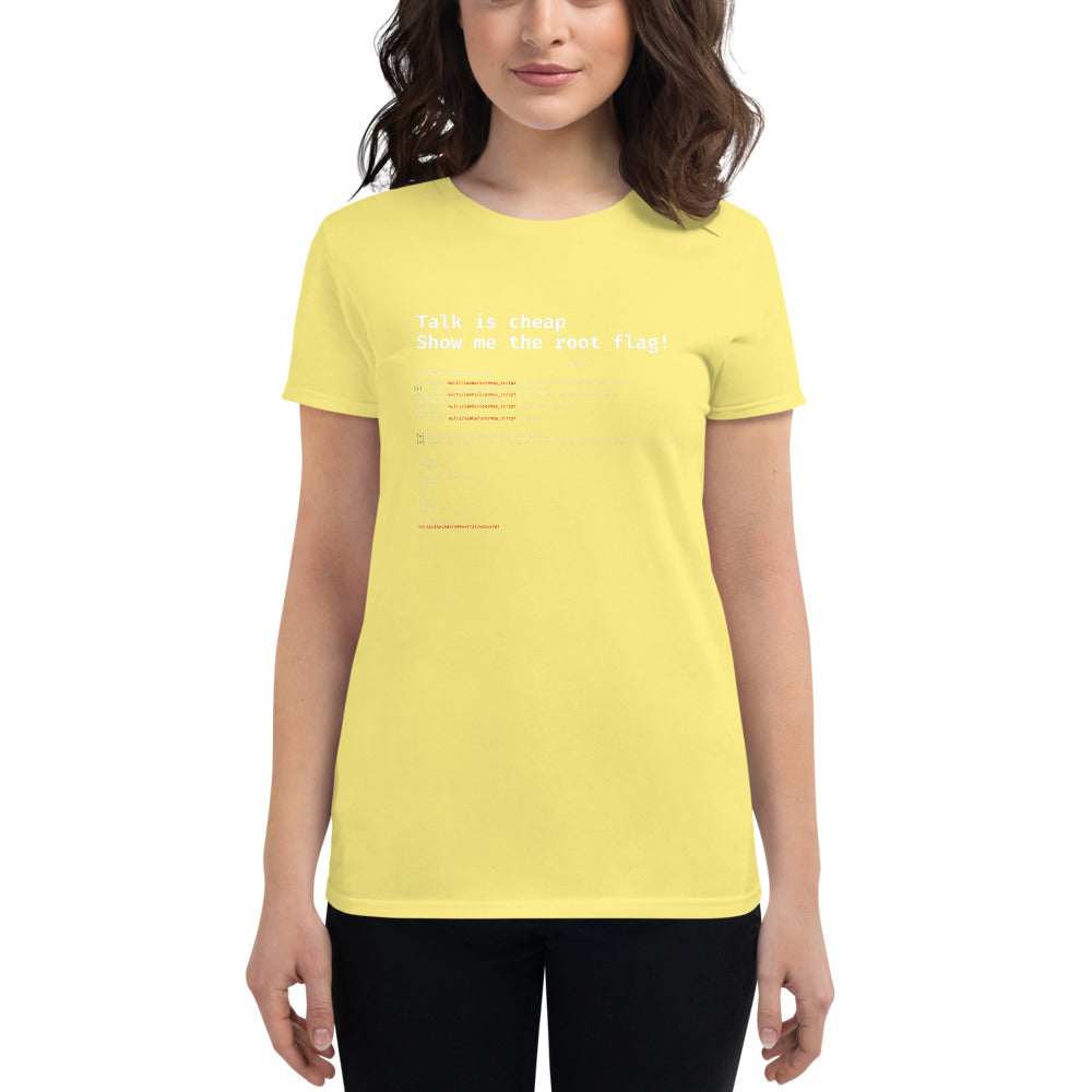 Talk is cheap - Women's short sleeve t-shirt by DarkByteGear