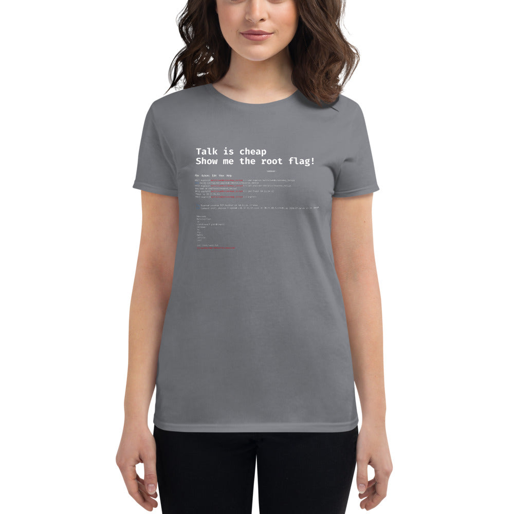 Talk is cheap - Women's short sleeve t-shirt by DarkByteGear