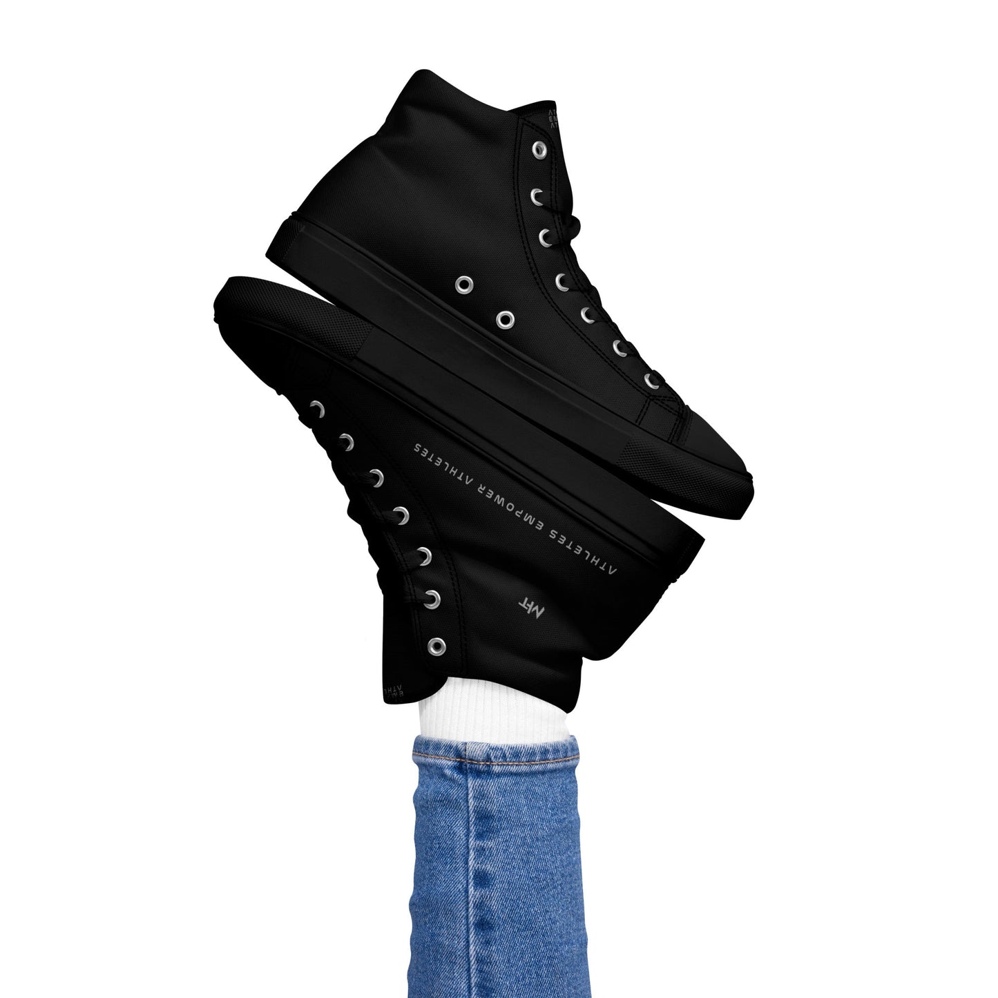 Athletes Empower Athletes - Women’s high top canvas shoes by DarkByteGear
