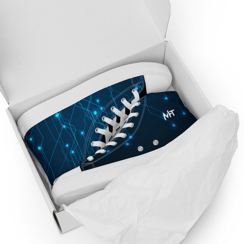 Tech circuit - Women’s high top canvas shoes by DarkByteGear