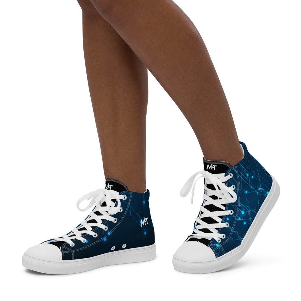 Tech circuit - Women’s high top canvas shoes by DarkByteGear