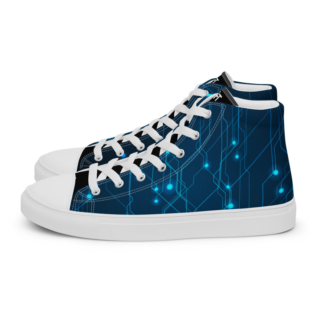 Tech circuit - Women’s high top canvas shoes by DarkByteGear