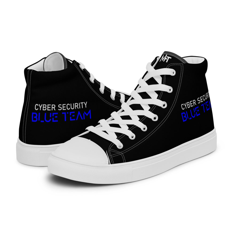 Cybersecurity Blue Team v4 - Women’s high top canvas shoes by DarkByteGear