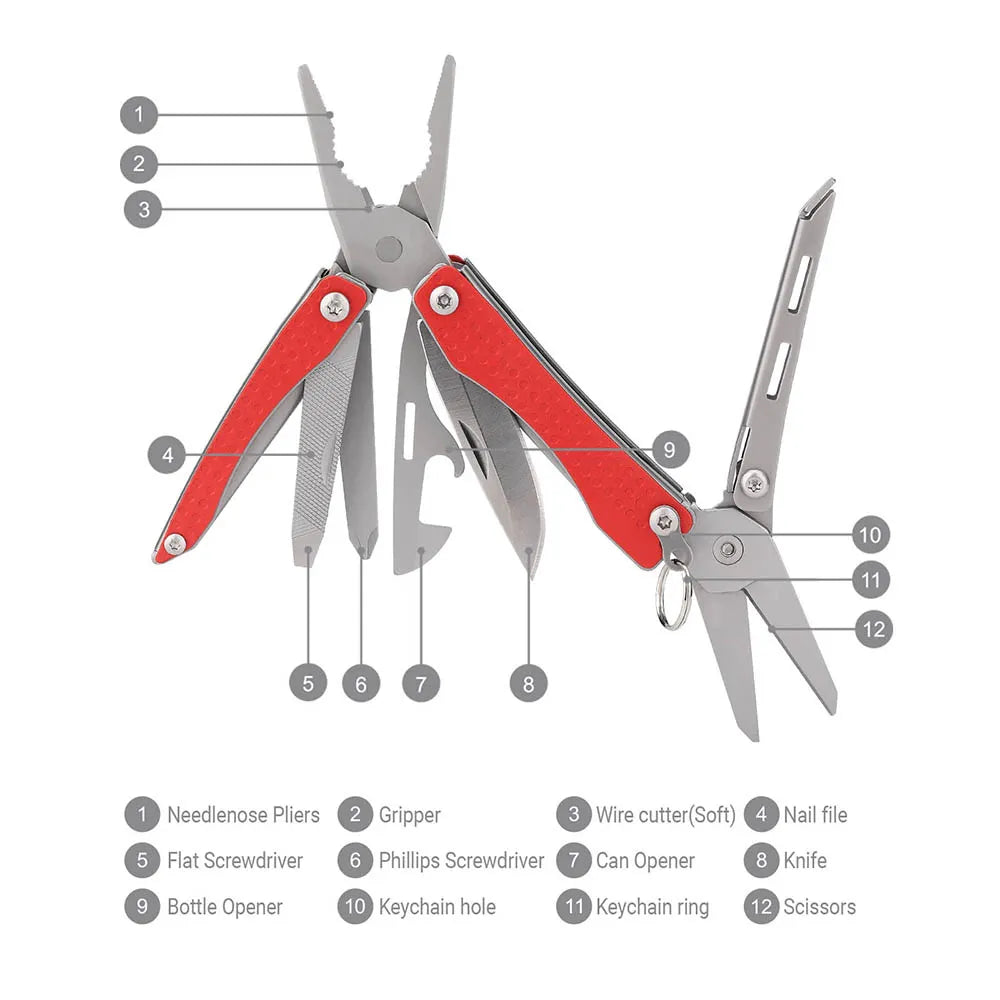 10 IN 1 Multi Functional Folding EDC Hand Tool by DarkByteGear