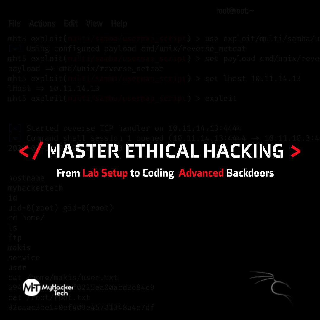 Ethical Hacking Course from Lab Setup to Coding Advanced Backdoors by DarkByteGear