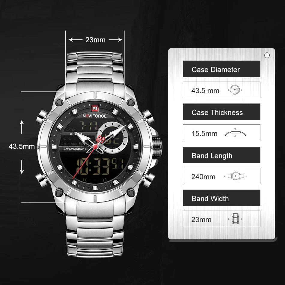 NAVIFORCE Casual Quartz Watch Men by DarkByteGear