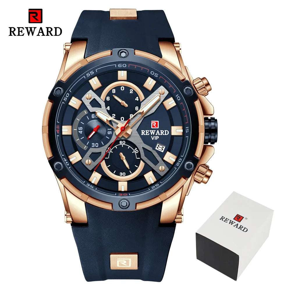 2023 New REWARD Mens Watches Blue Waterproof Watch by DarkByteGear