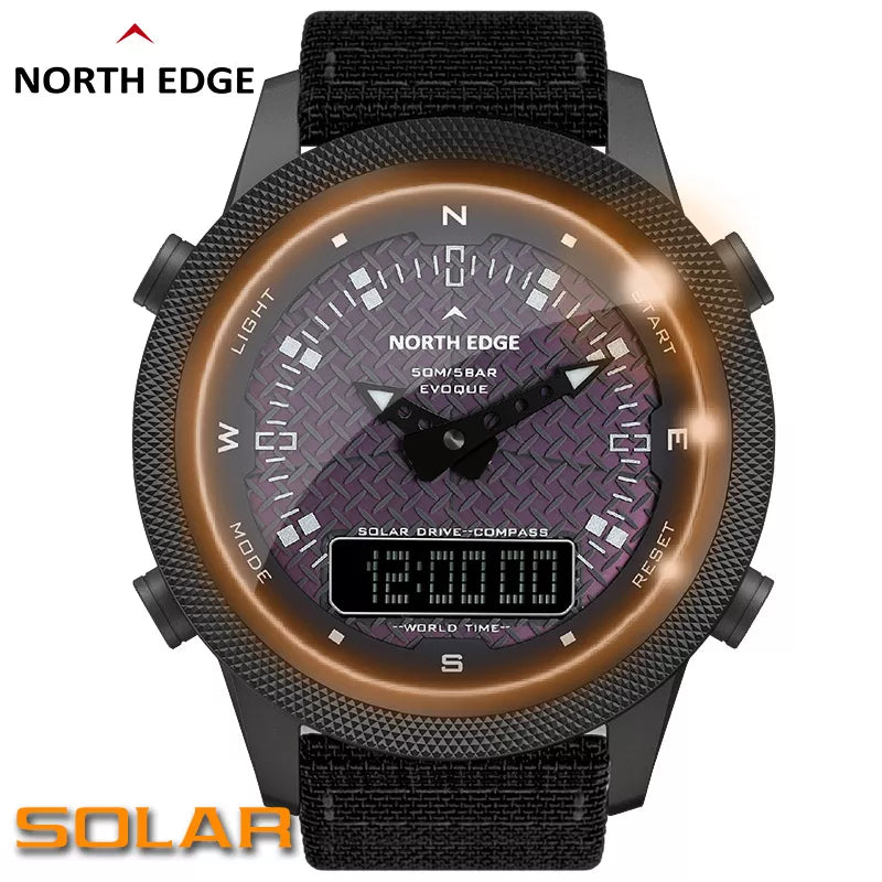 NORTH EDGE Men Solar Power Digital Watch by DarkByteGear