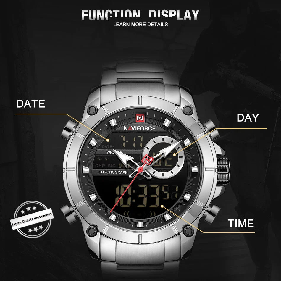 NAVIFORCE Casual Quartz Watch Men by DarkByteGear