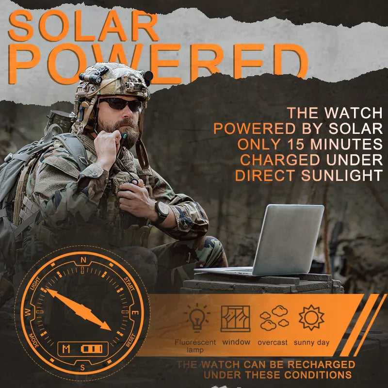 NORTH EDGE Men Solar Power Digital Watch by DarkByteGear
