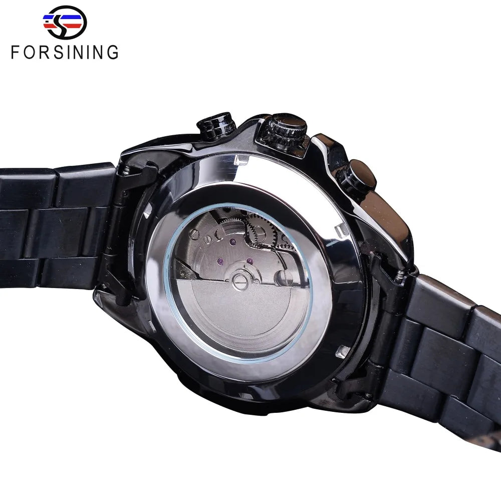 Forsining 2019 3 Dial Calendar Multifunction Military Wrist Watch by DarkByteGear