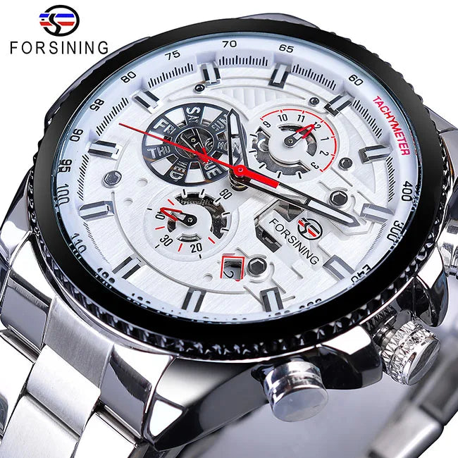 Forsining 2019 3 Dial Calendar Multifunction Military Wrist Watch by DarkByteGear