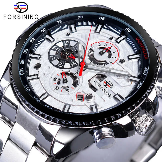 Forsining 2019 3 Dial Calendar Multifunction Military Wrist Watch by DarkByteGear