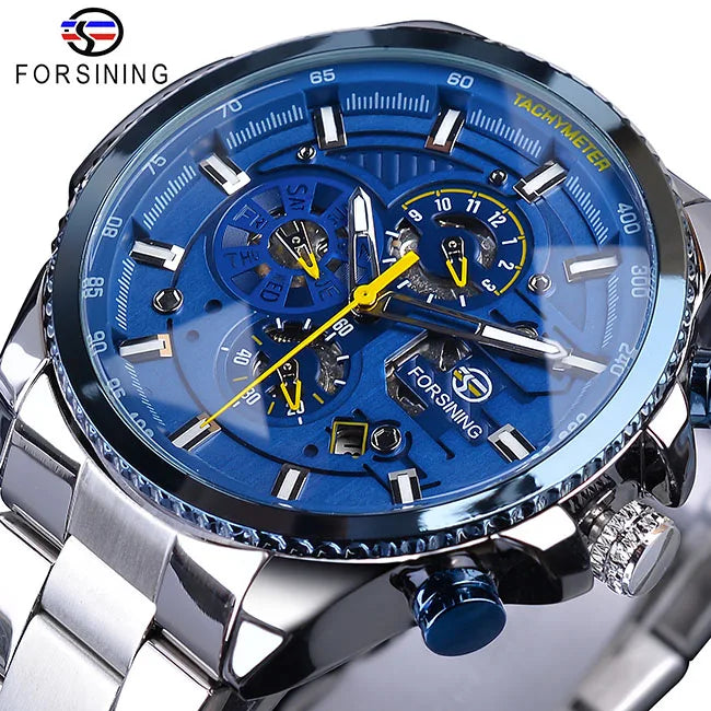 Forsining 2019 3 Dial Calendar Multifunction Military Wrist Watch by DarkByteGear