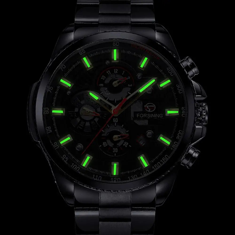 Forsining 2019 3 Dial Calendar Multifunction Military Wrist Watch by DarkByteGear