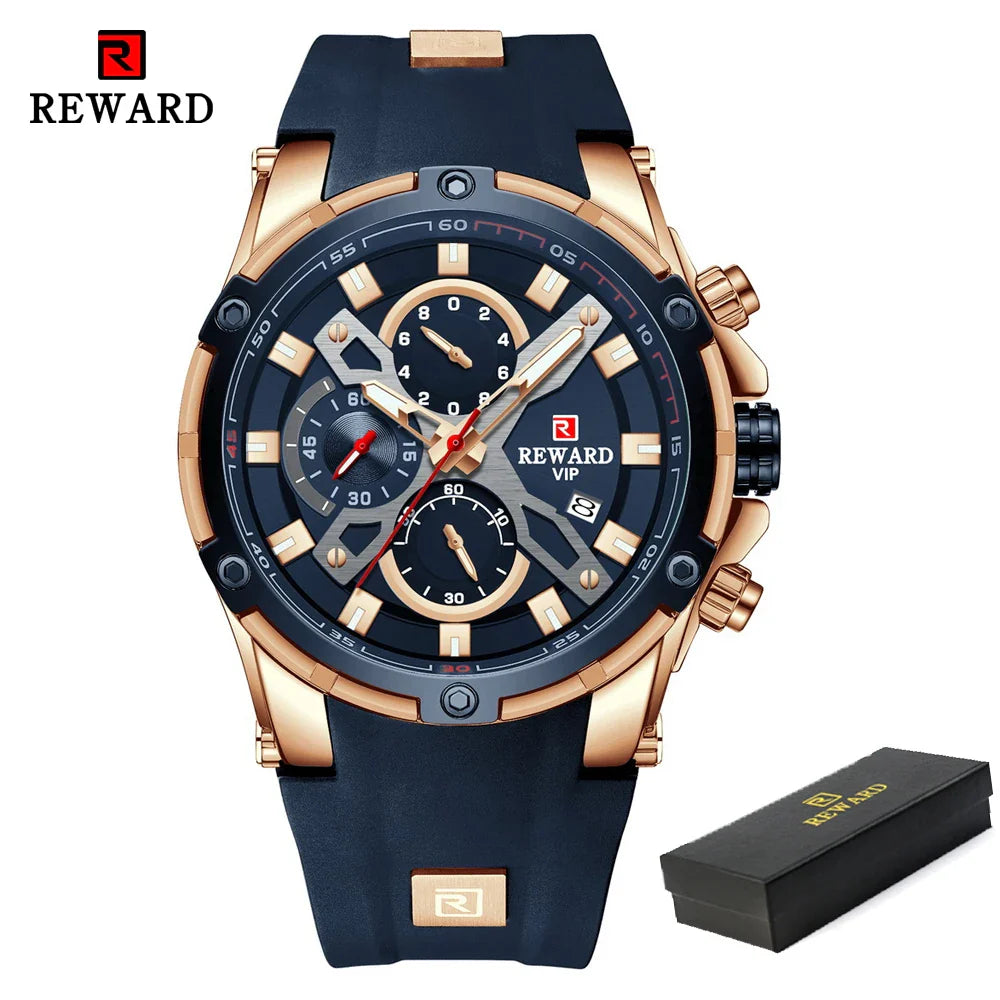 2023 New REWARD Mens Watches Blue Waterproof Watch by DarkByteGear