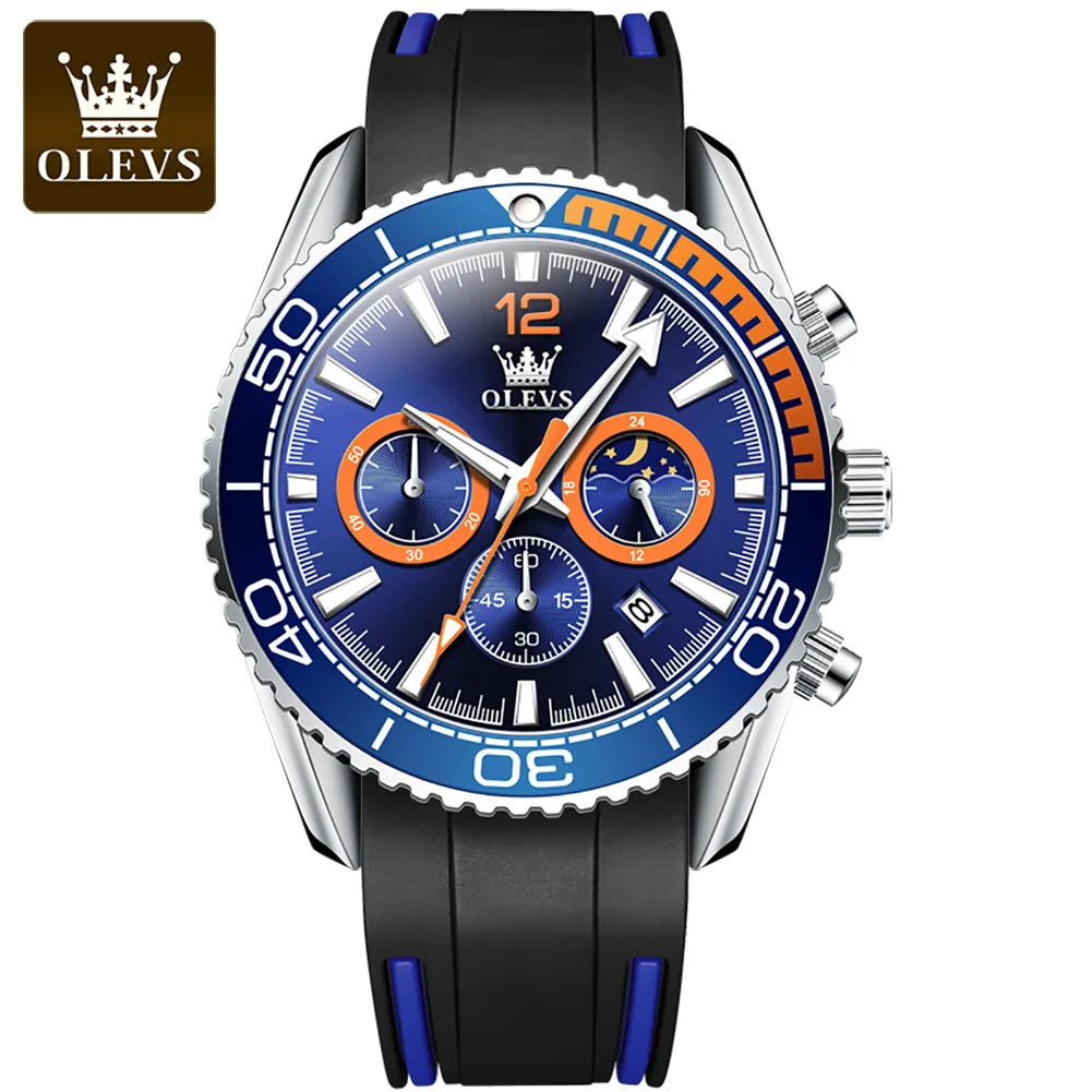 OLEVS Watch for Men Luxury Stainless Steel by DarkByteGear