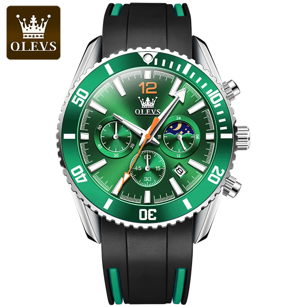 OLEVS Watch for Men Luxury Stainless Steel by DarkByteGear