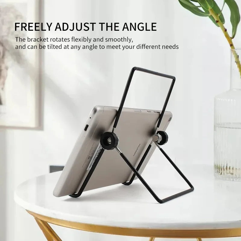 Portable Metal Tablet Stand Mount Foldable Desk Flexible Phone Stand for IPad IPhone Samsung Huawei Universal Work Home Travel by DarkByteGear