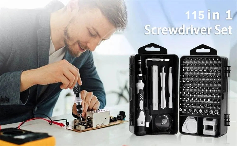Electronics Screwdriver Set 115 in 1 Precision Screwdriver Tools Nut Driver Professional Magnetic Repair Tools Laptop Repair by DarkByteGear