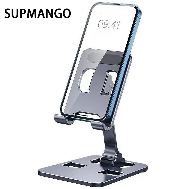 Folding Portable Desktop Metal Mobile Phone Stand Desk Lazy Stand Universal Support Stand for Mobile Phones and Tablets by DarkByteGear