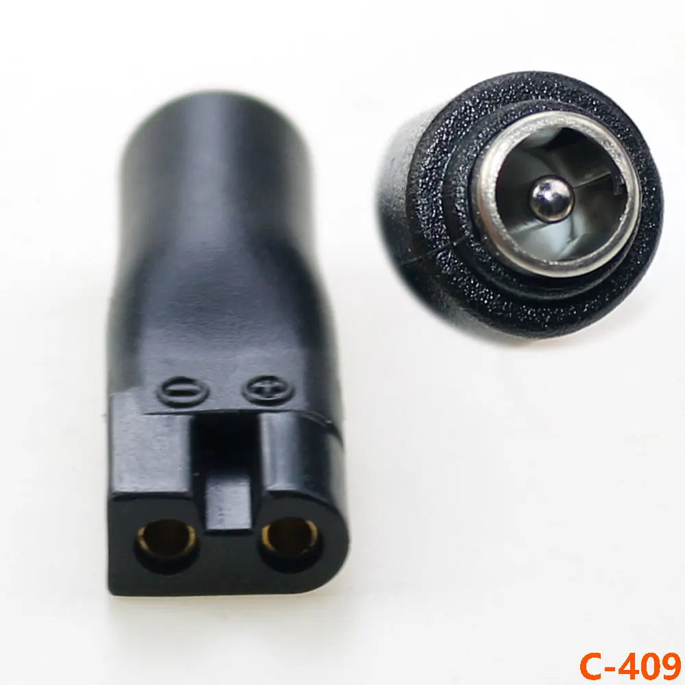 DC 5.5 * 2.1mm to 1.8/2.35 double hole multi-function charging adapter is used for Hair clipper, shaver and charging line adapte by DarkByteGear
