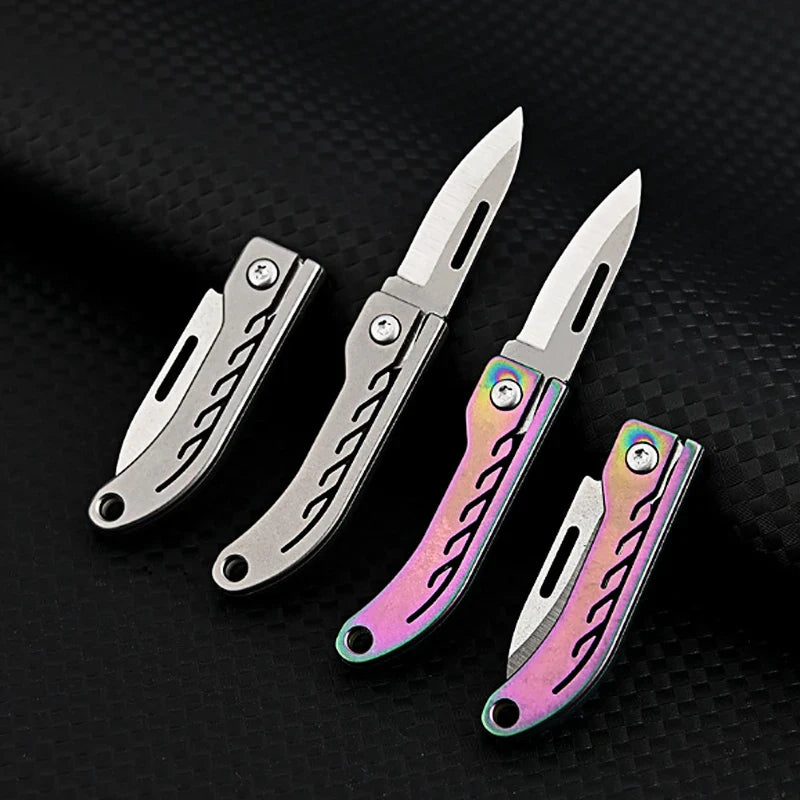Titanium Alloy Mini Folding Knife for Outdoor Camping EDC Portable Unboxing Sharp Knife with High Hardness D2 Blade by DarkByteGear