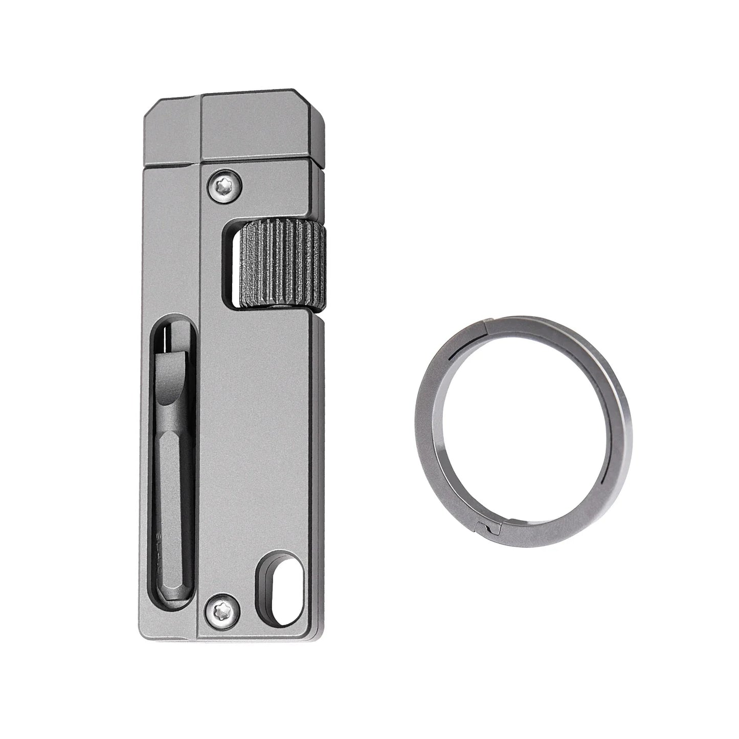 Titanium Functional Keychain Multifunctional Outdoor Portable EDC Tool With Screwdriver Also Can Unscrew Hexagonal Nut by DarkByteGear