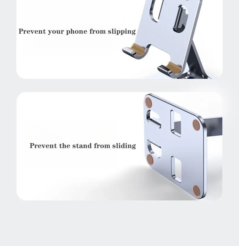 Folding Portable Desktop Metal Mobile Phone Stand Desk Lazy Stand Universal Support Stand for Mobile Phones and Tablets by DarkByteGear