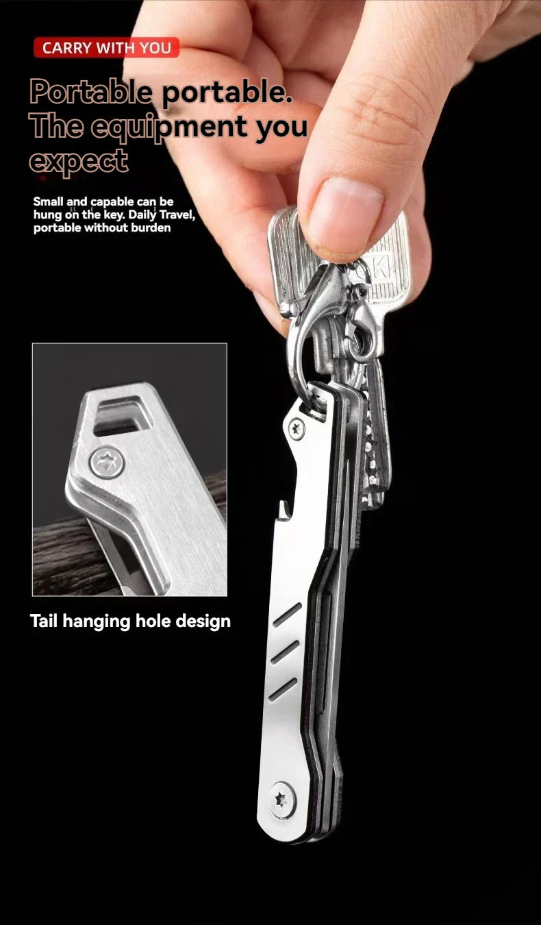 Mini outdoor stainless steel folding knife, portable express keychain, multifunctional portable kitchen fruit folding knife by DarkByteGear