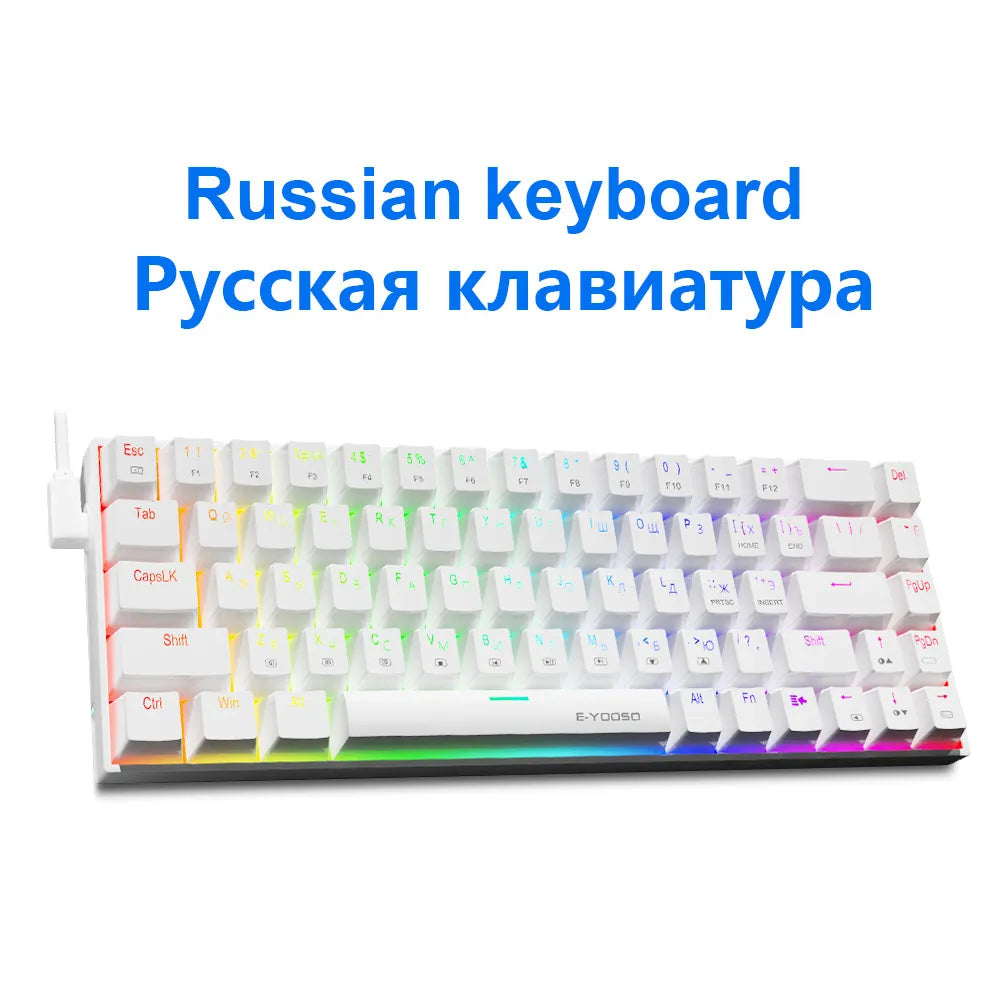 E-YOOSO Z686 RGB USB 60% Mini slim Mechanical Wired Keyboard by DarkByteGear