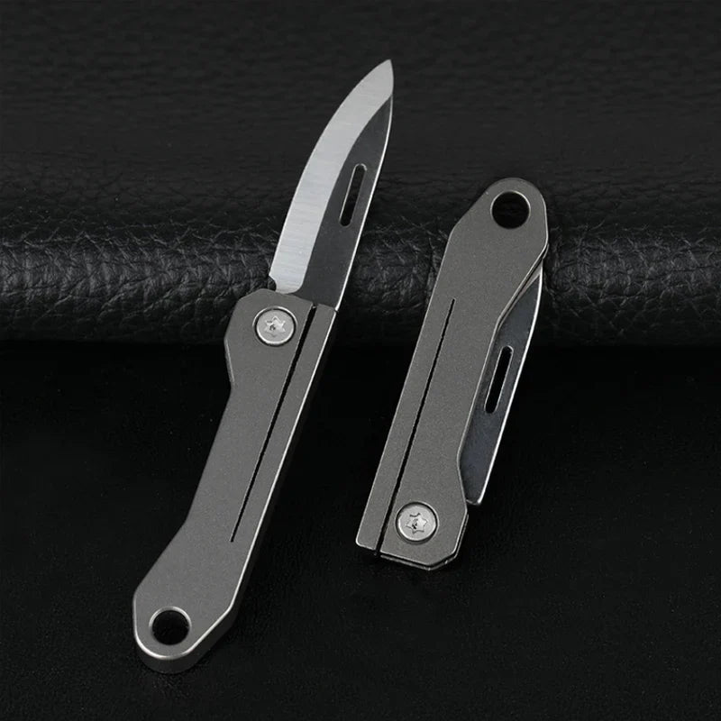 Titanium Alloy Mini EDC Knife Camping Equipment Unboxing Mini Knife Keychain Hanging Outdoor Multi Tools Knife by DarkByteGear