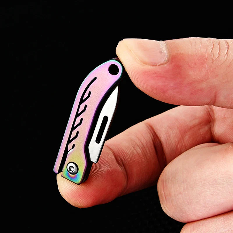 Titanium Alloy Mini Folding Knife for Outdoor Camping EDC Portable Unboxing Sharp Knife with High Hardness D2 Blade by DarkByteGear